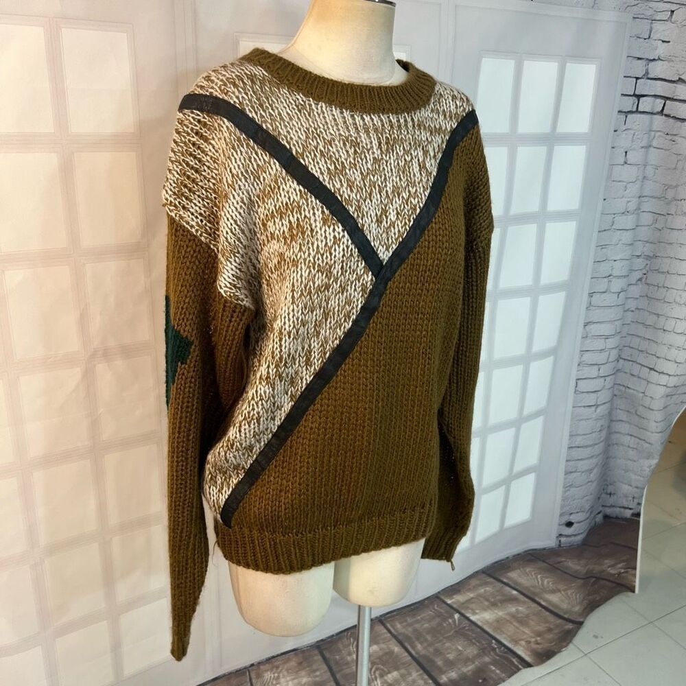Vintage Abadini Multicolor Twist Knit Crew Neck Sweater Size Medium - Picture 2 of 9